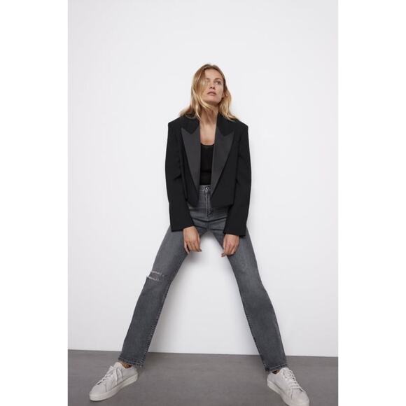 Zara Limited Edition Oversized Cropped Blazer - Picture 1 of 11